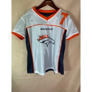 BDA Denver Broncos Jersey Youth Medium White Good NFL Flag Football Mesh 7